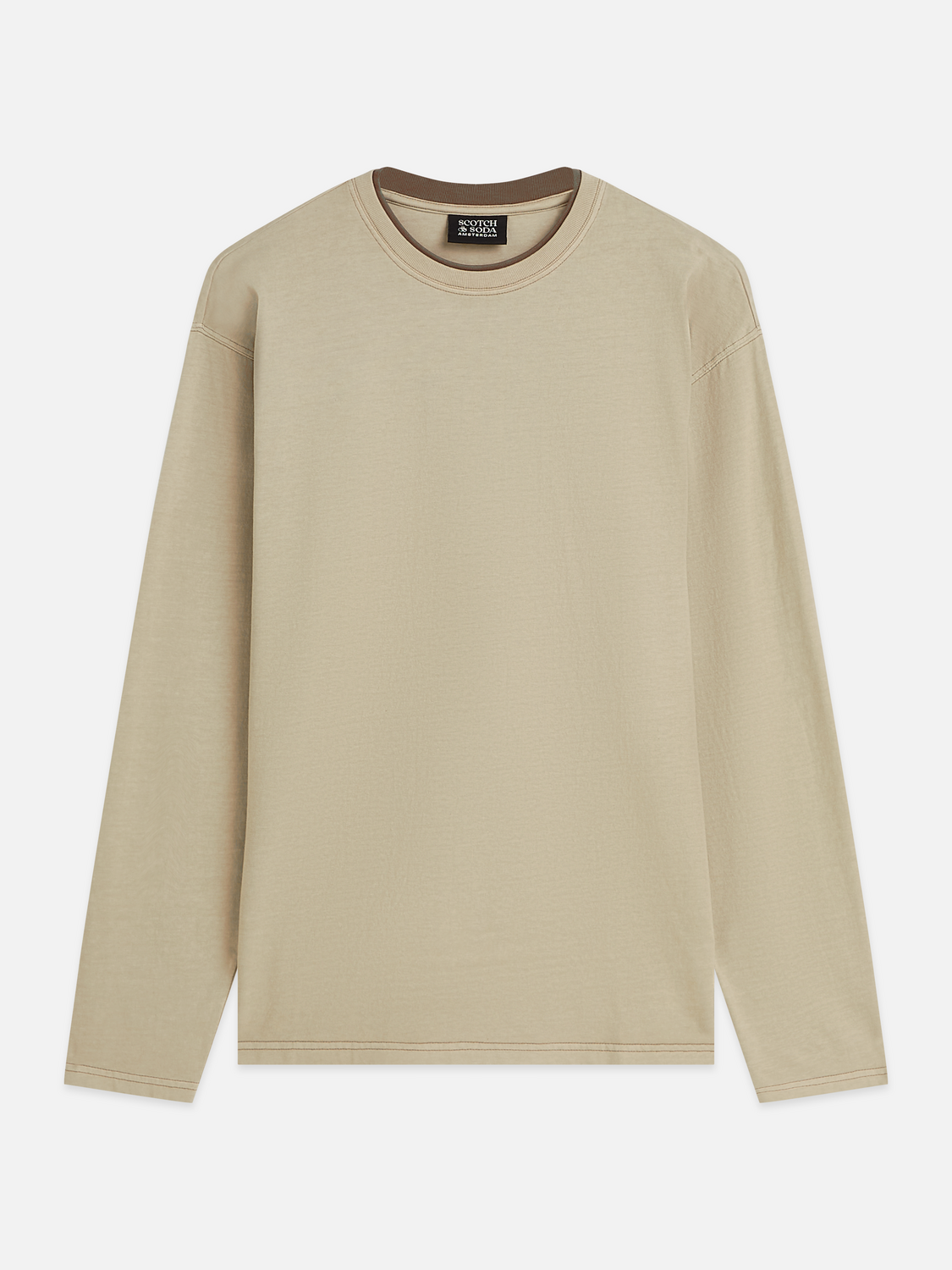 3 Crosses Relaxed-Fit Garment-Dyed Long Sleeved T-Shirt