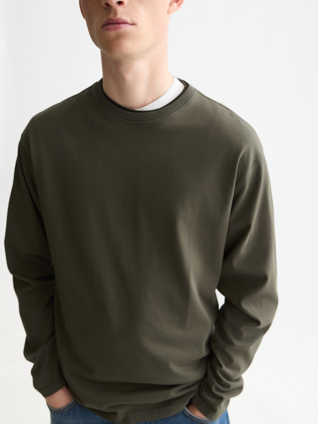 Three Crosses Garment-Dyed Cotton Relaxed T-shirt