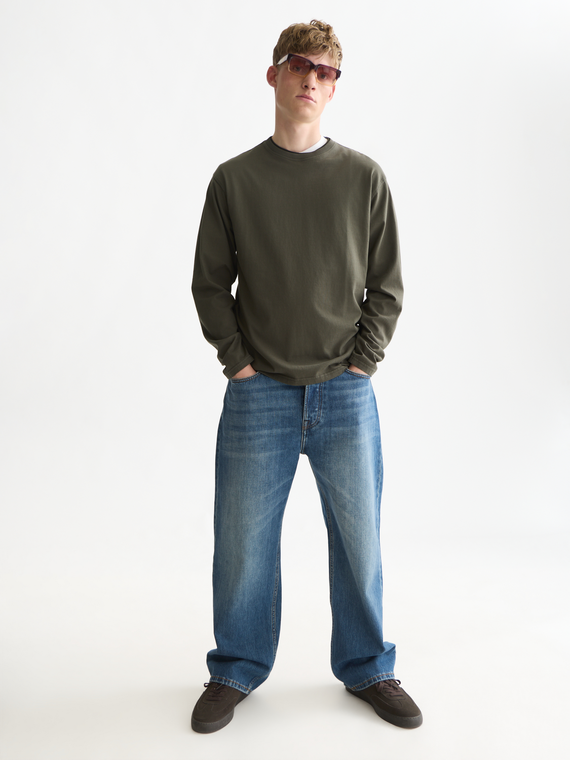 Three Crosses Garment-Dyed Cotton Relaxed T-shirt