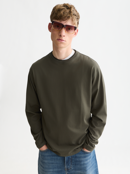Three Crosses Garment-Dyed Cotton Relaxed T-shirt