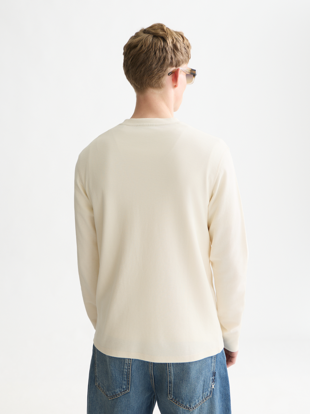 Waffle-Knit Cotton T-Shirt