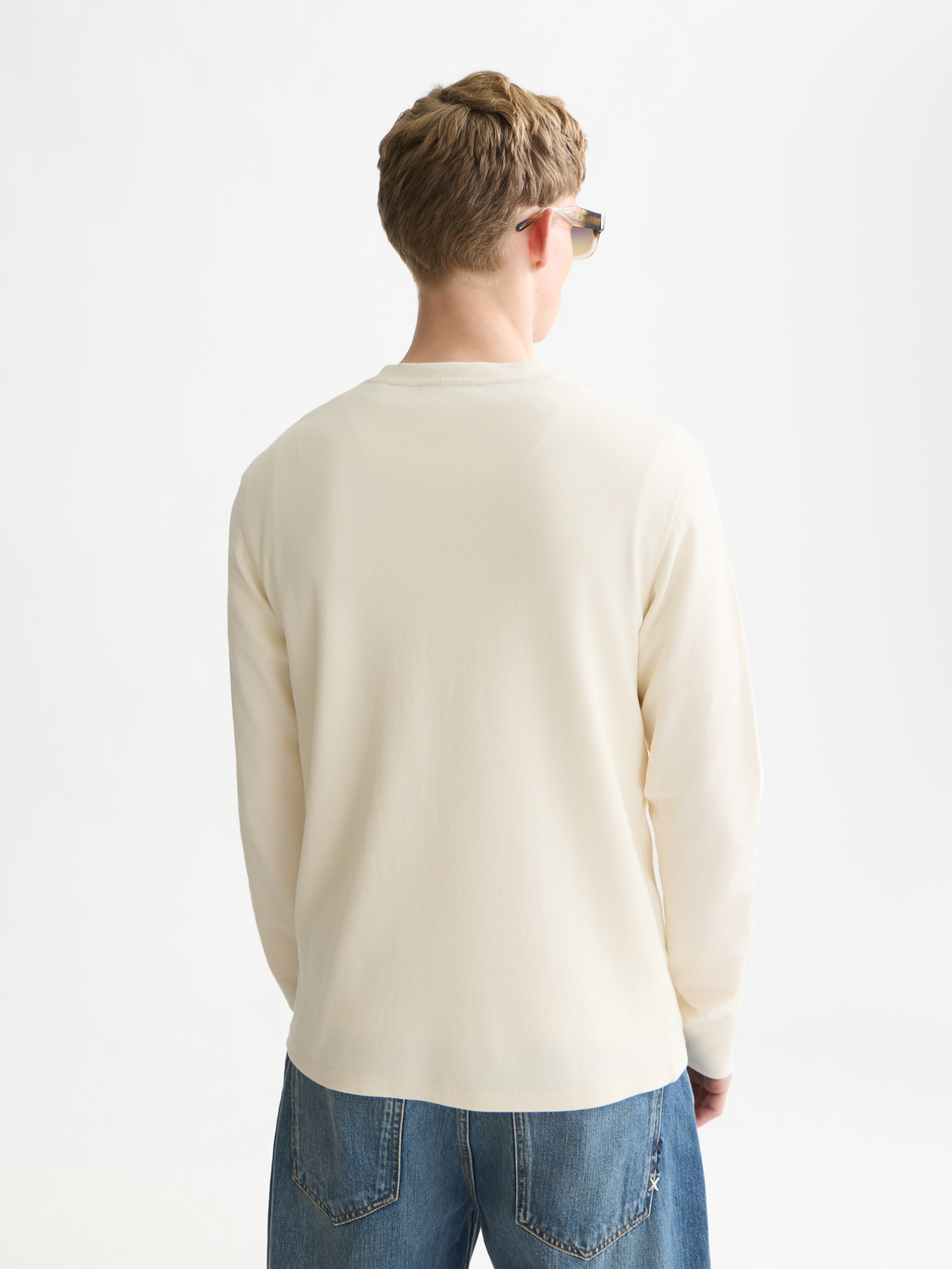 Waffle-Knit Cotton T-Shirt
