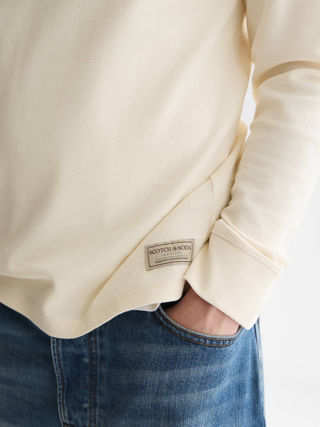 Waffle-Knit Cotton T-Shirt
