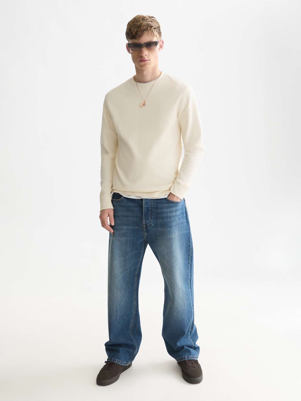 Waffle-Knit Cotton T-Shirt