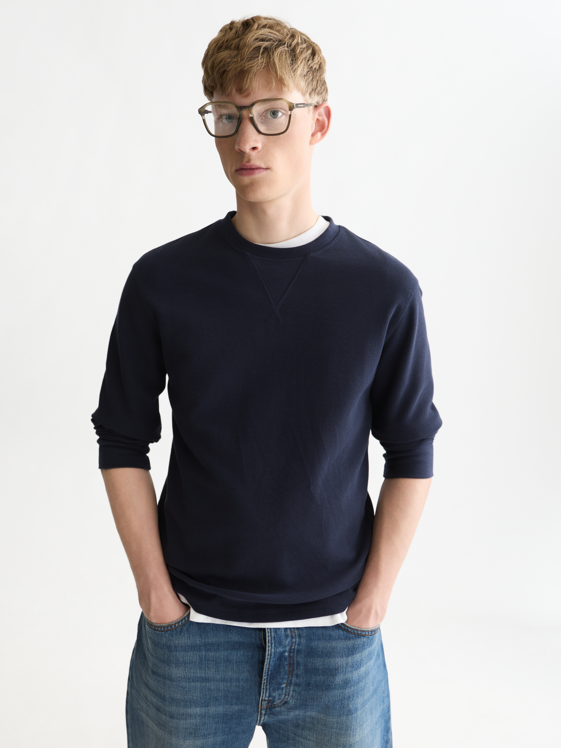 Waffle-Knit Cotton T-Shirt