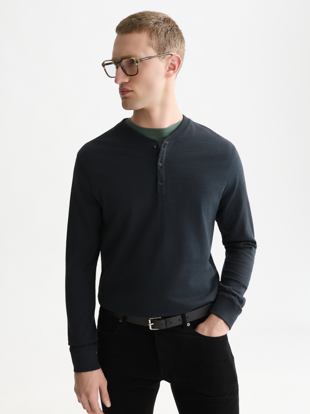 Slub Cotton Henley T-Shirt