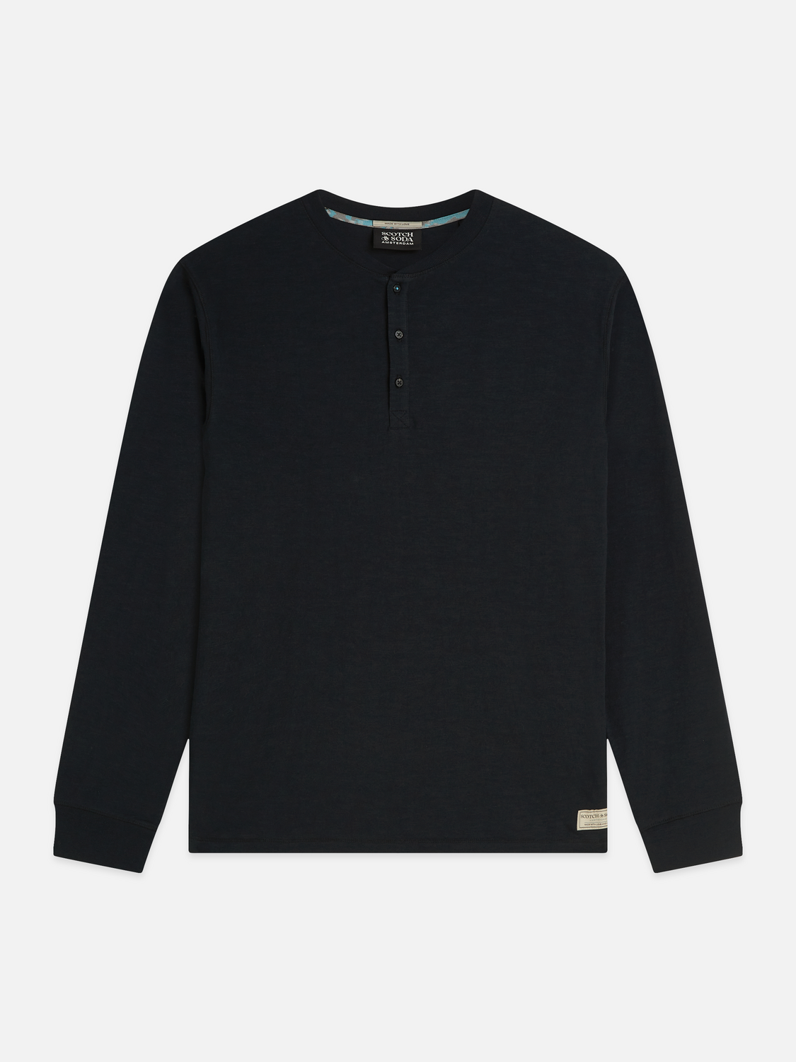 Henley Slub Regular-Fit Long Sleeved T-Shirt