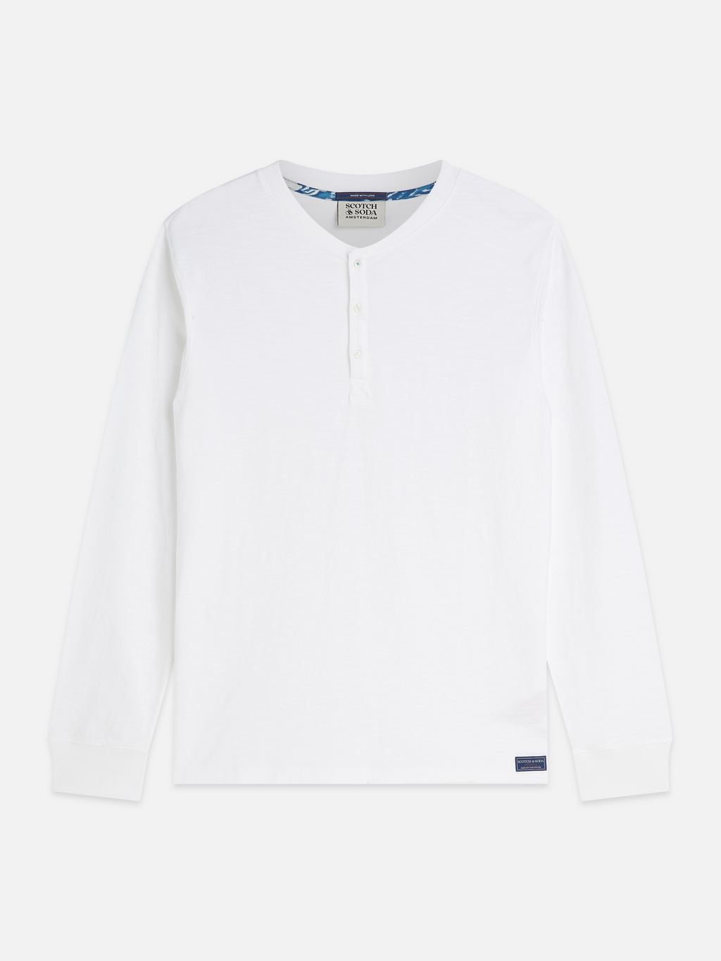 Henley Slub Regular-Fit Long Sleeved T-Shirt