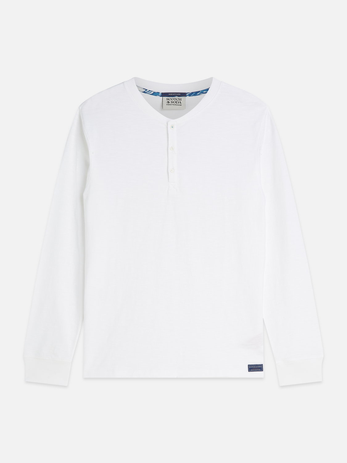 Henley Slub Regular-Fit Long Sleeved T-Shirt