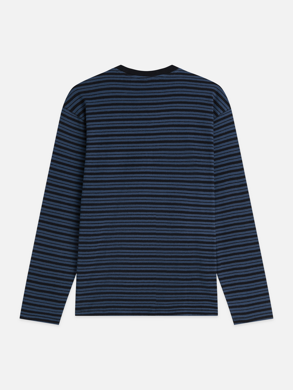 Textured Jacquard Striped Relaxed-Fit Long Sleeved T-Shirt
