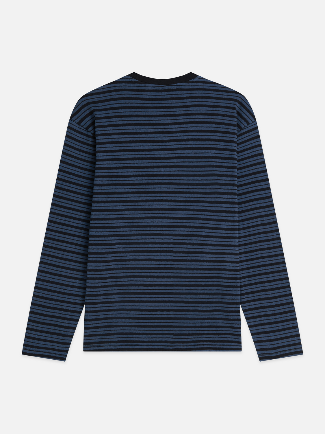 Textured Jacquard Striped Relaxed-Fit Long Sleeved T-Shirt