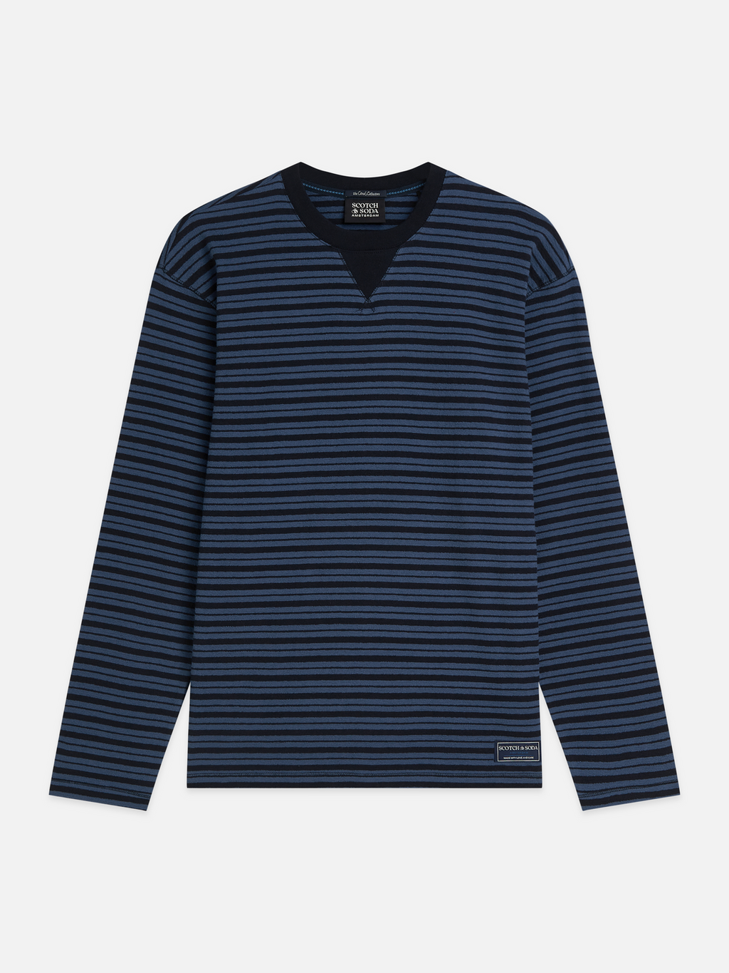Textured Jacquard Striped Relaxed-Fit Long Sleeved T-Shirt