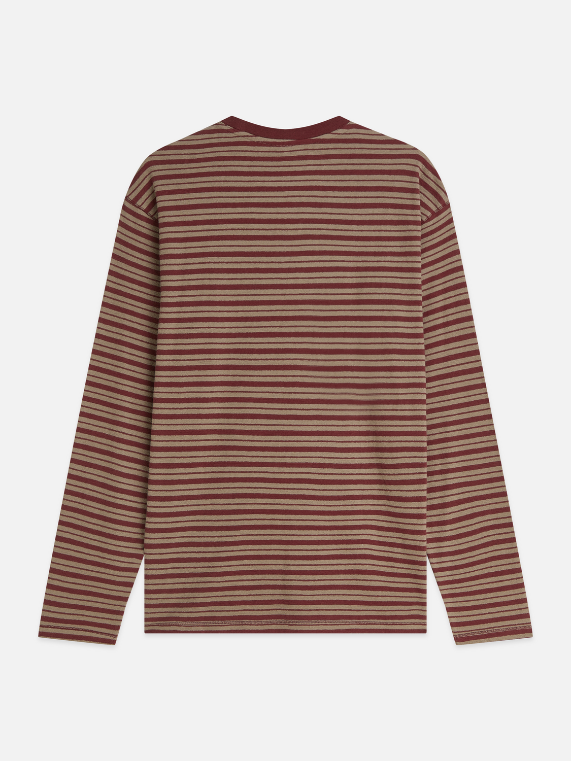 Textured Jacquard Striped Relaxed-Fit Long Sleeved T-Shirt
