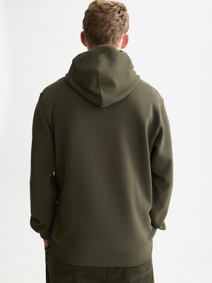 Logo badge regular-fit hoodie