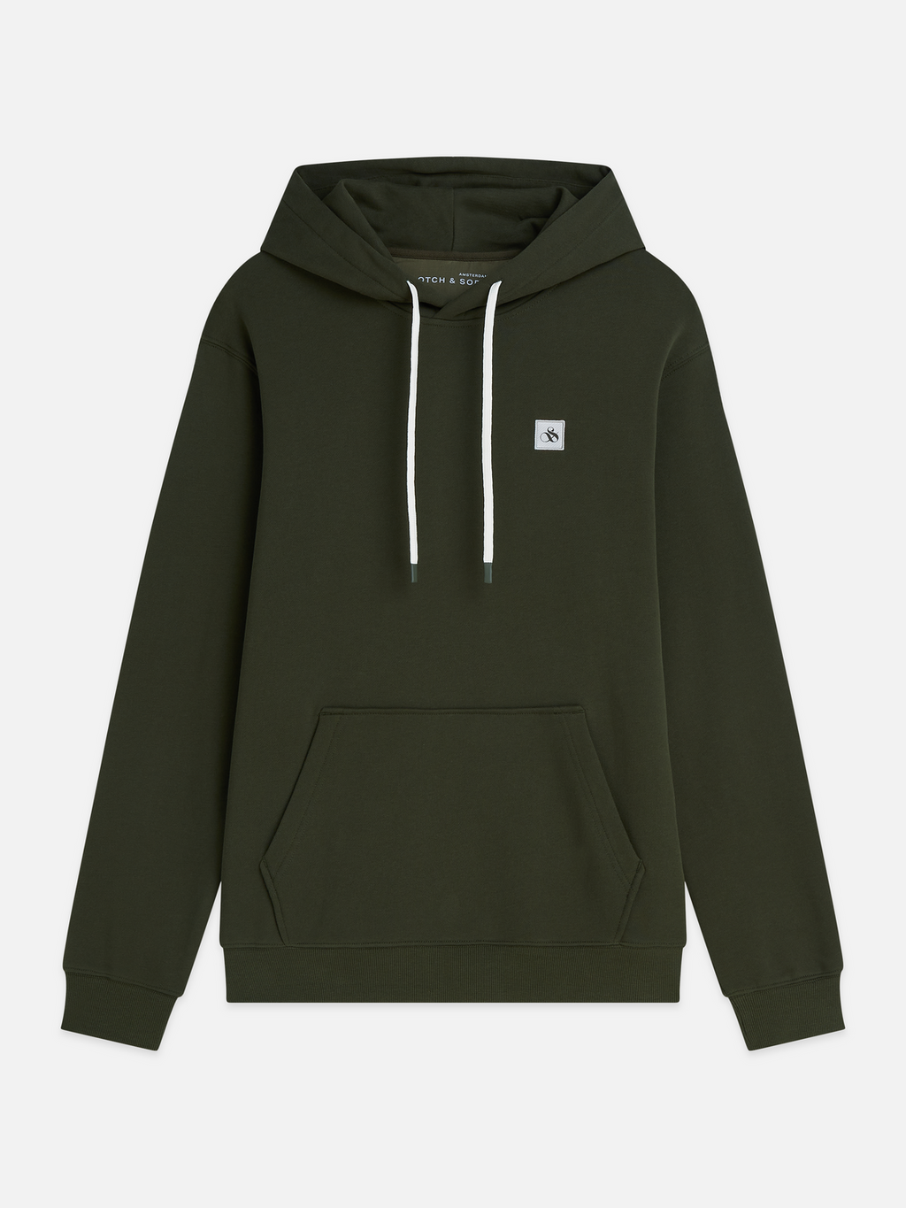 Logo badge regular-fit hoodie
