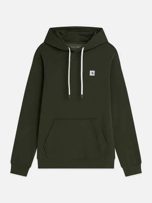 Logo badge regular-fit hoodie