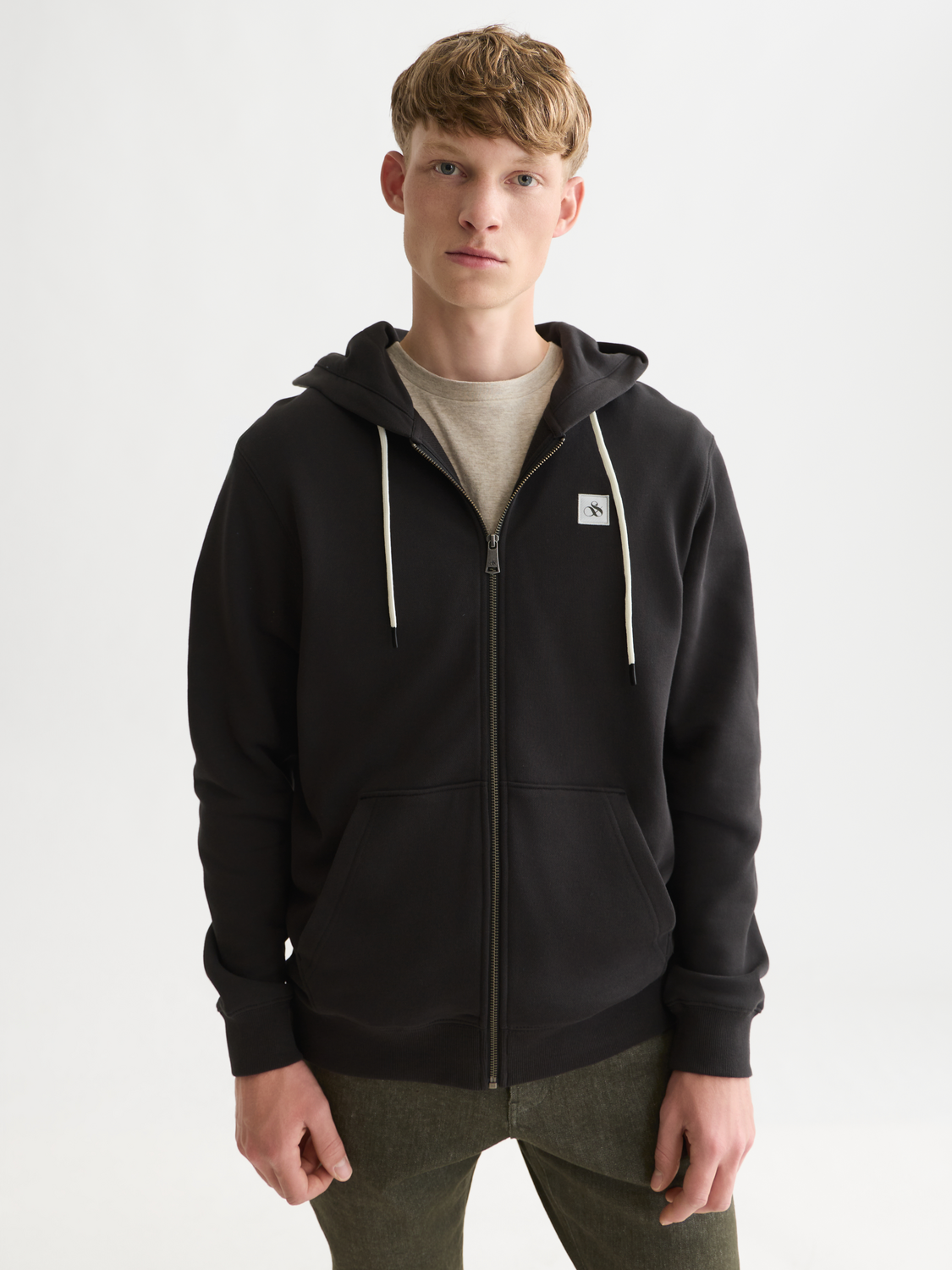 Logo Cotton Zip-Up Hoodie