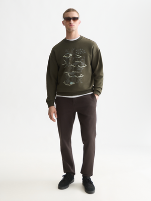 Sweat-shirt coupe décontractée avec broderie sur le devant