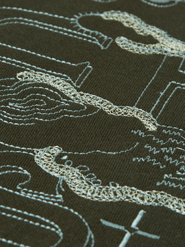 Sweat-shirt coupe décontractée avec broderie sur le devant