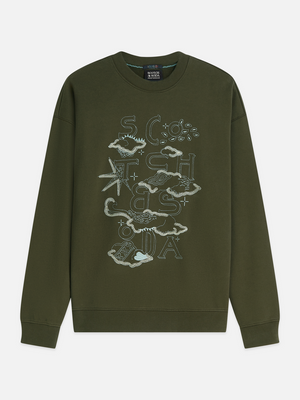 Sweat-shirt coupe décontractée avec broderie sur le devant