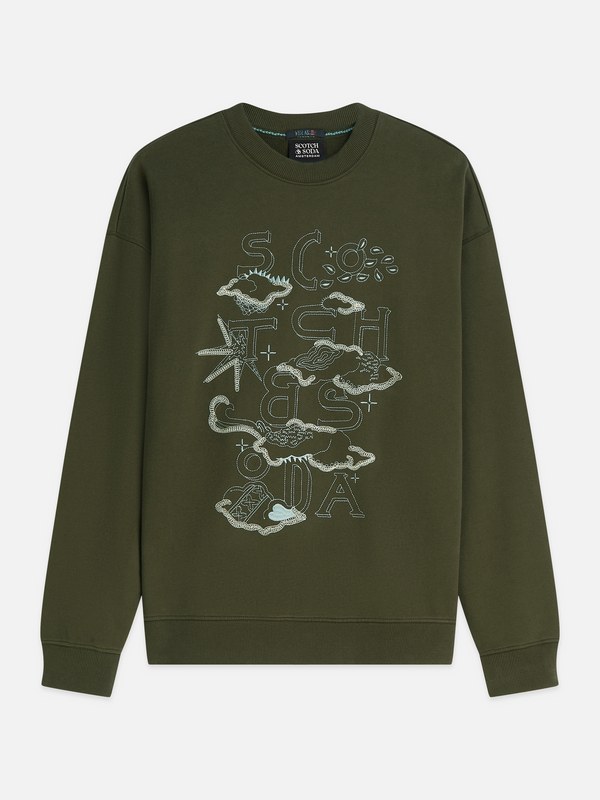 Sweat-shirt coupe décontractée avec broderie sur le devant