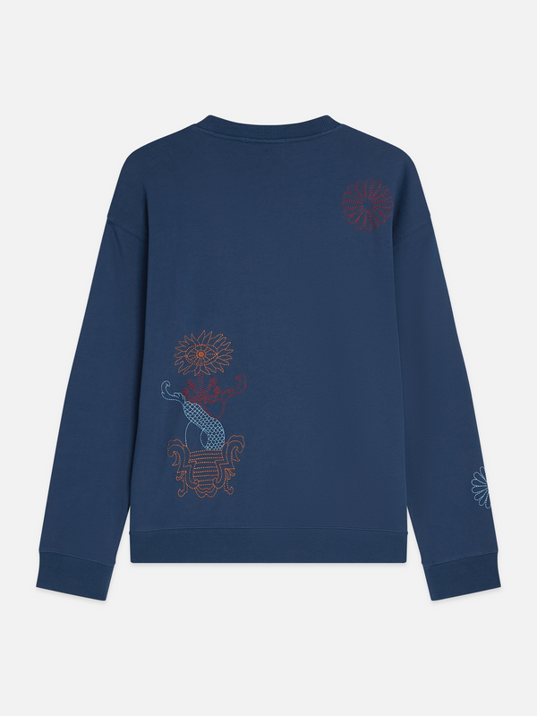 Sweatshirt mit besticktem Kunstwerk und lockerer Passform