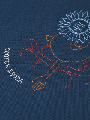 Sweatshirt mit besticktem Kunstwerk und lockerer Passform