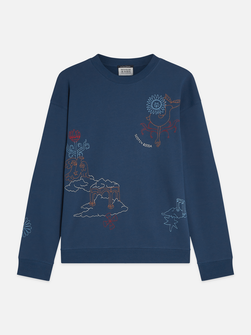 Placed Embroidered Artwork Relaxed-Fit Sweatshirt