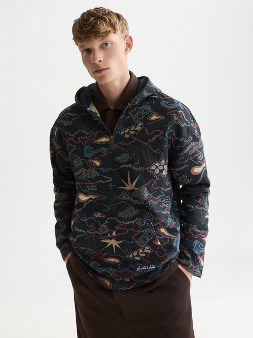 Jacquard Cotton-Blend Relaxed Hoodie
