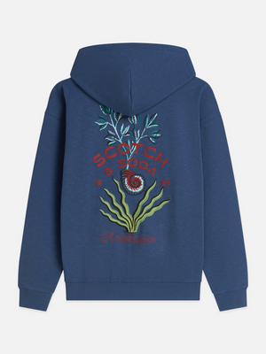 Embroidered Relaxed-Fit Zip-Through Hoodie