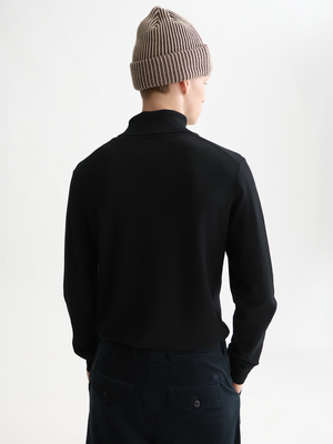 Embroidered Logo Turtleneck Knit Pullover