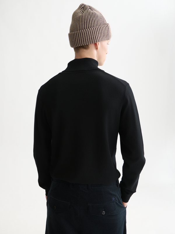 Embroidered Logo Turtleneck Knit Pullover