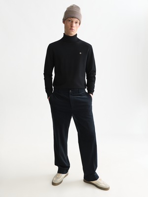 Embroidered Logo Turtleneck Knit Pullover