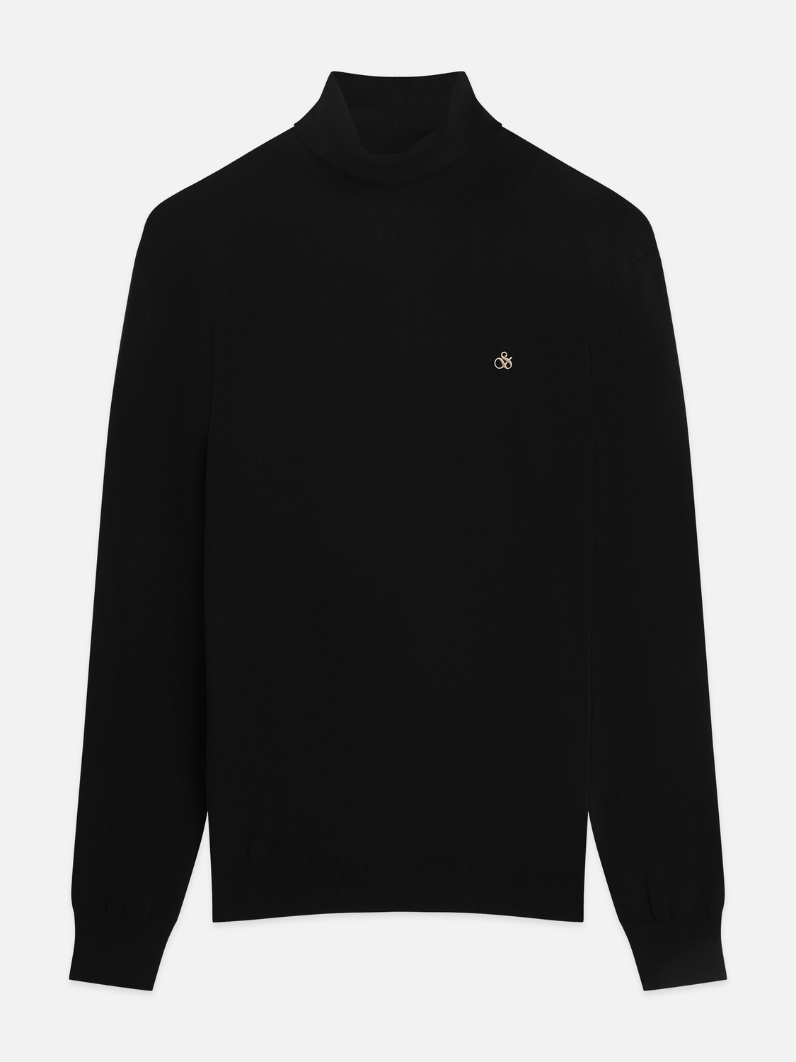 Embroidered Logo Turtleneck Knit Pullover