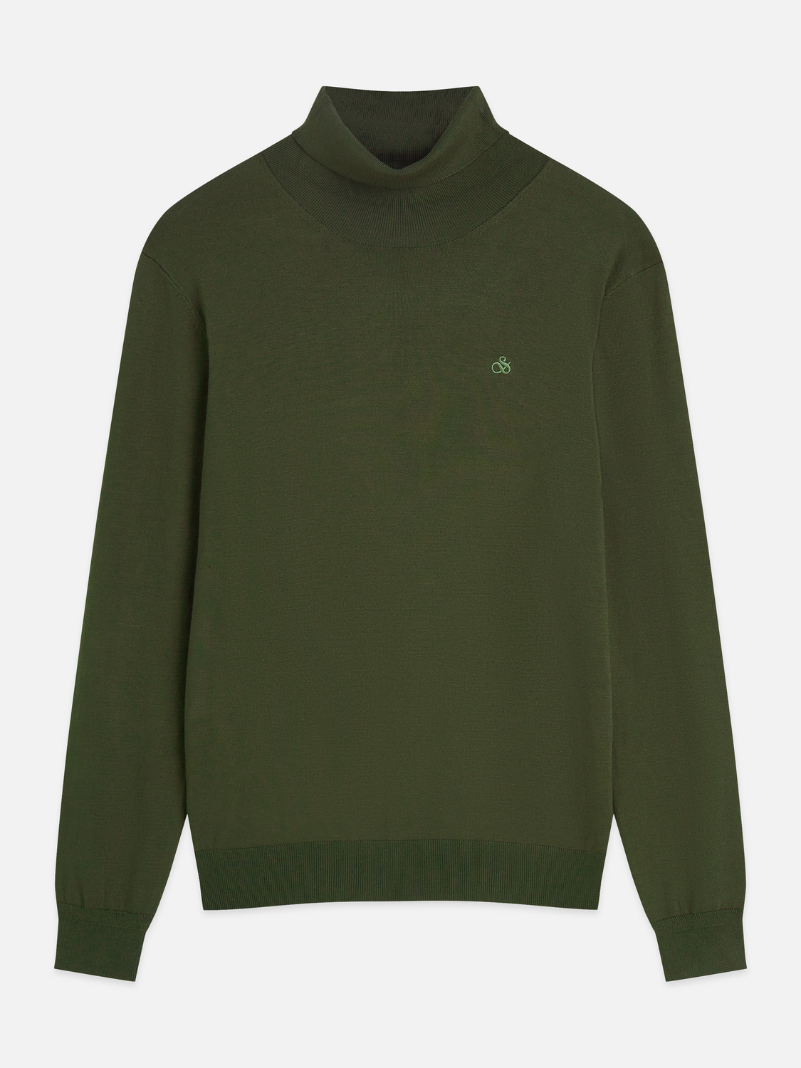 Embroidered Logo Turtleneck Knit Pullover