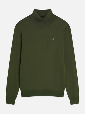Embroidered Logo Turtleneck Knit Pullover