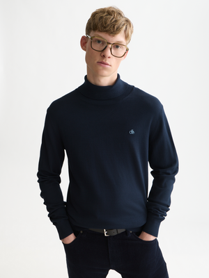 Embroidered Logo Turtleneck Knit Pullover