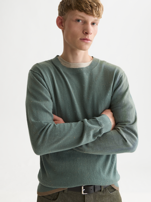 Speckled Wool-Blend Pullover