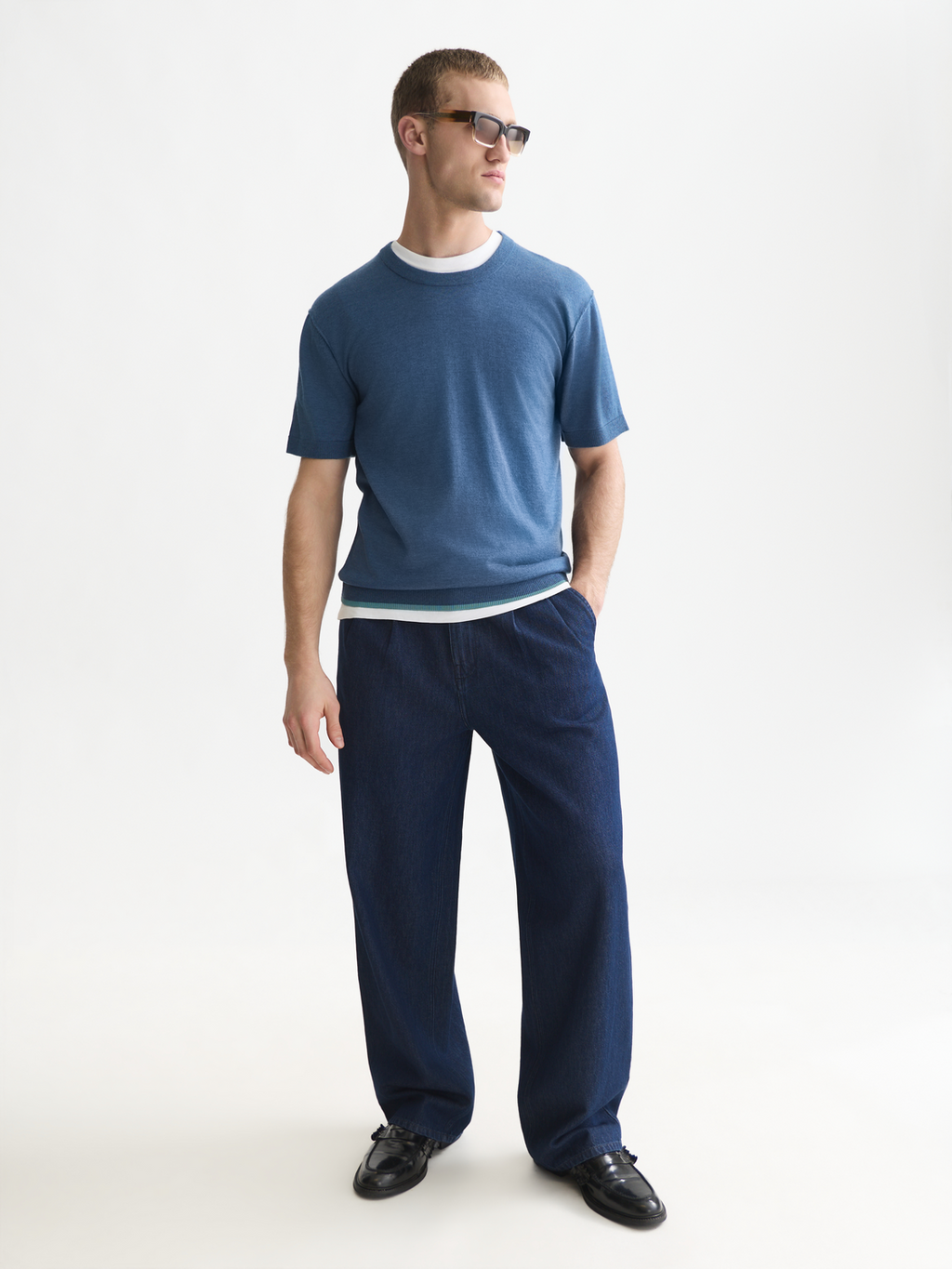 Knitted Wool-Blend Relaxed-Fit T-Shirt