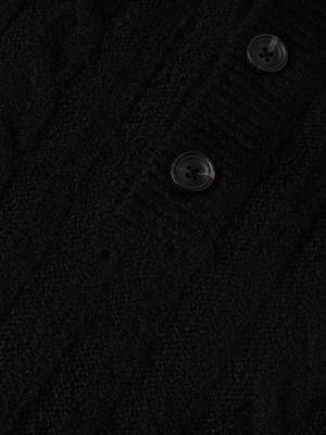 Soft Cable-Knit Wool-Blend Polo Pullover