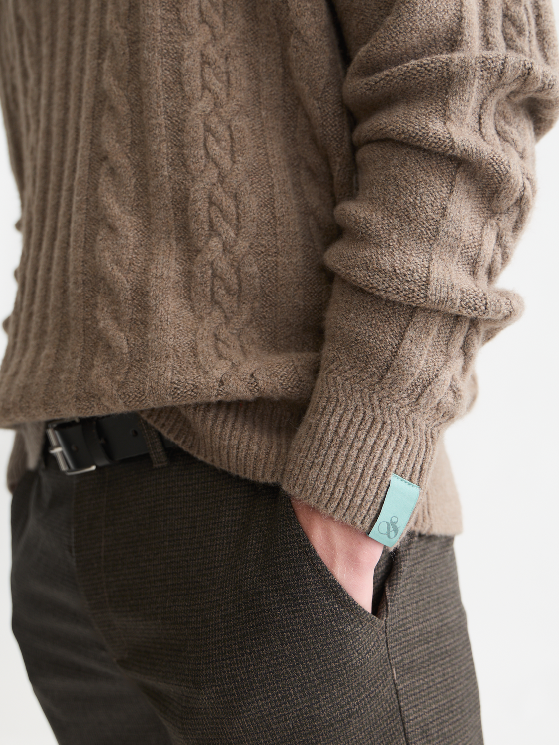 Soft Cable-Knit Wool-Blend Polo Pullover