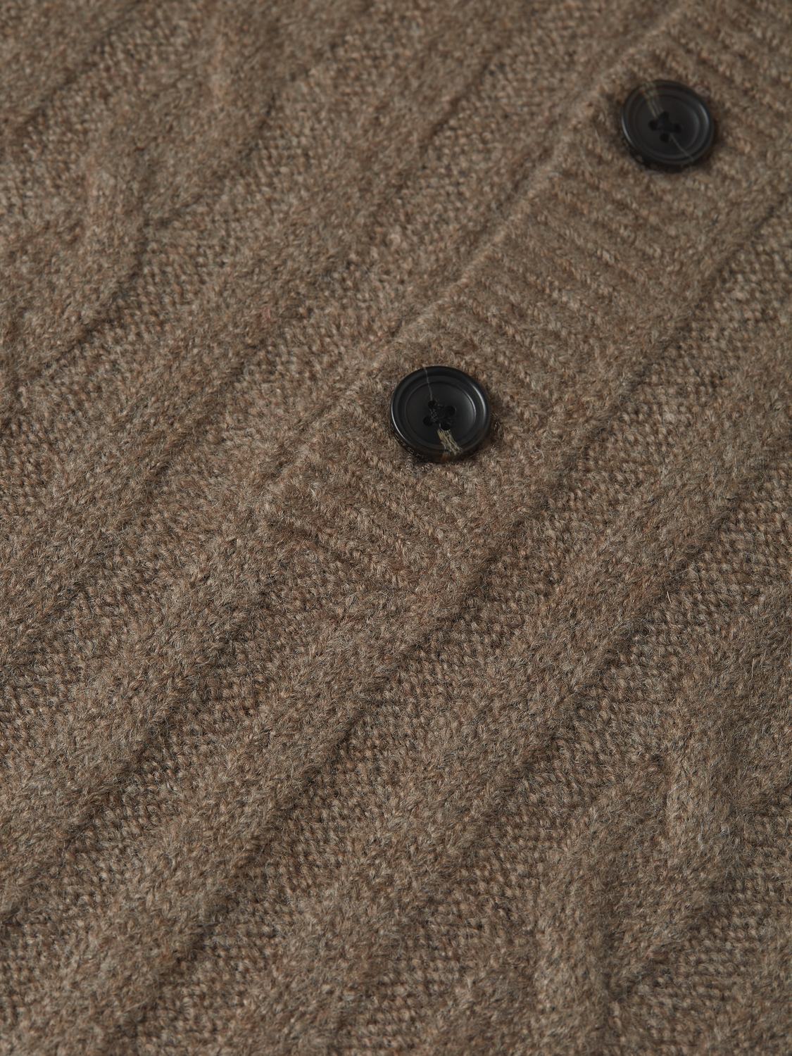 Soft Cable-Knit Wool-Blend Polo Pullover