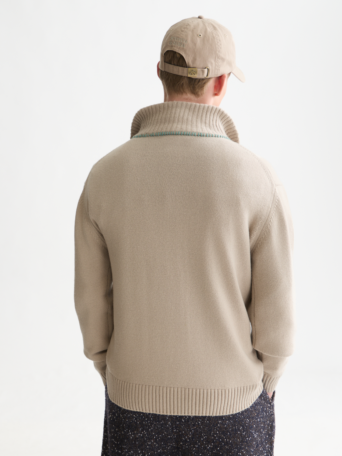 Cotton-Wool Blend Zip Pullover