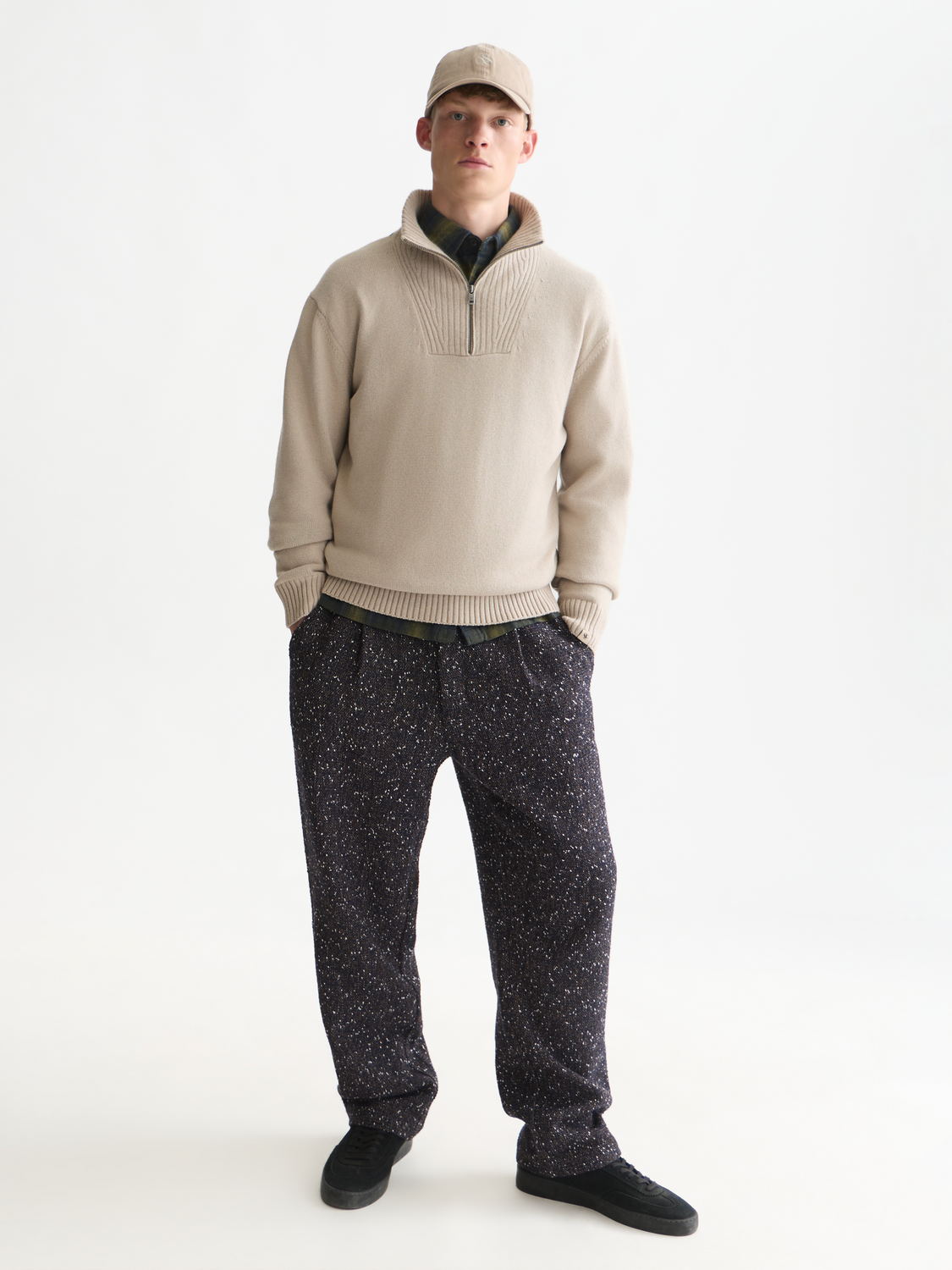 Cotton-Wool Blend Zip Pullover