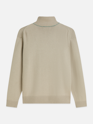 Cotton-Wool Blend Zip Pullover