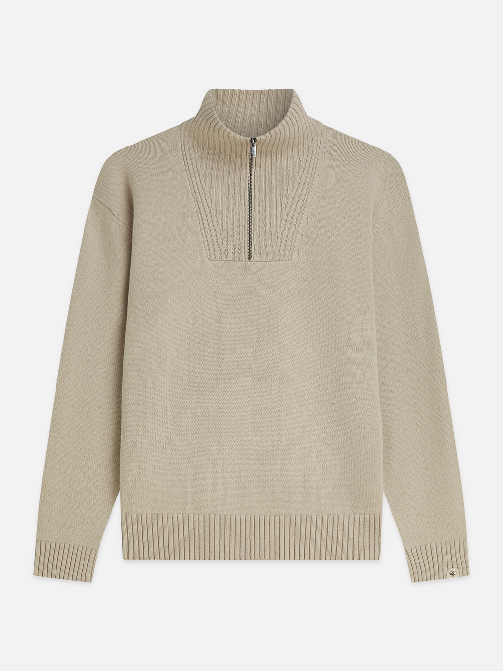 Cotton-Wool Blend Zip Pullover