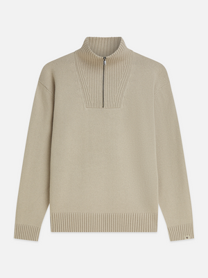 Cotton-Wool Blend Zip Pullover