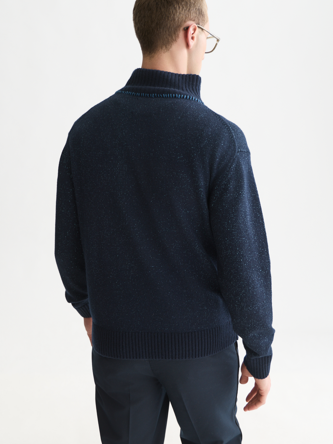 Cotton-Wool Blend Zip Pullover