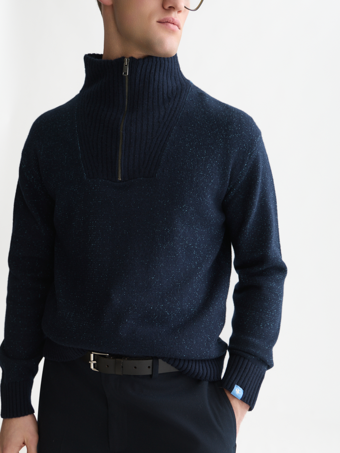 Cotton-Wool Blend Zip Pullover