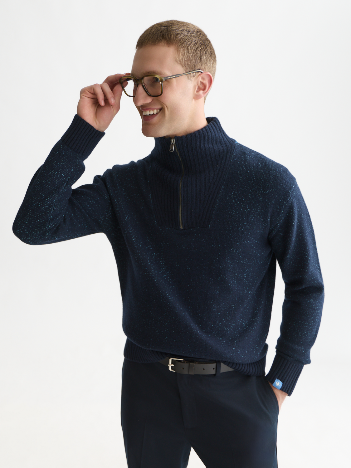 Cotton-Wool Blend Zip Pullover